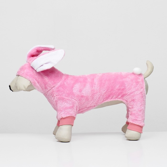 Комбинезон "Зайка" с капюшоном, размер 2XL (ДС 45 см, ОШ 45 см, ОГ 55 см), розовый