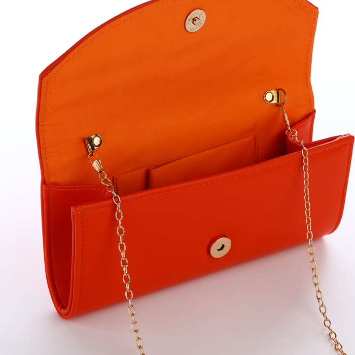 Сумка-клатч на магните, цвет оранжевый