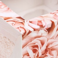 Коробка для 4 капкейков с окном , "Пионы", 16 х 16 х 10 см