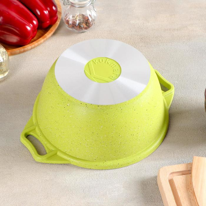 Кастрюля Trendy style, 2 л, антипригарное покрытие, цвет зелёный Кастрюля Trendy style, 2 л, антипригарное покрытие, цвет зелёный