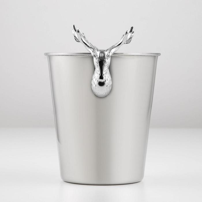 Ведро для льда из нержавеющей стали, 2 л, 25×16×20,5 см, цвет хромированный Ведро для льда из нержавеющей стали, 2 л, 25×16×20,5 см, цвет хромированный