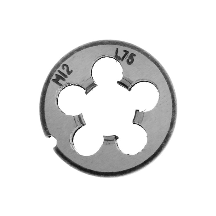 Плашка метрическая ТУНДРА, М12 х 1.75 мм Плашка метрическая ТУНДРА, М12 х 1.75 мм