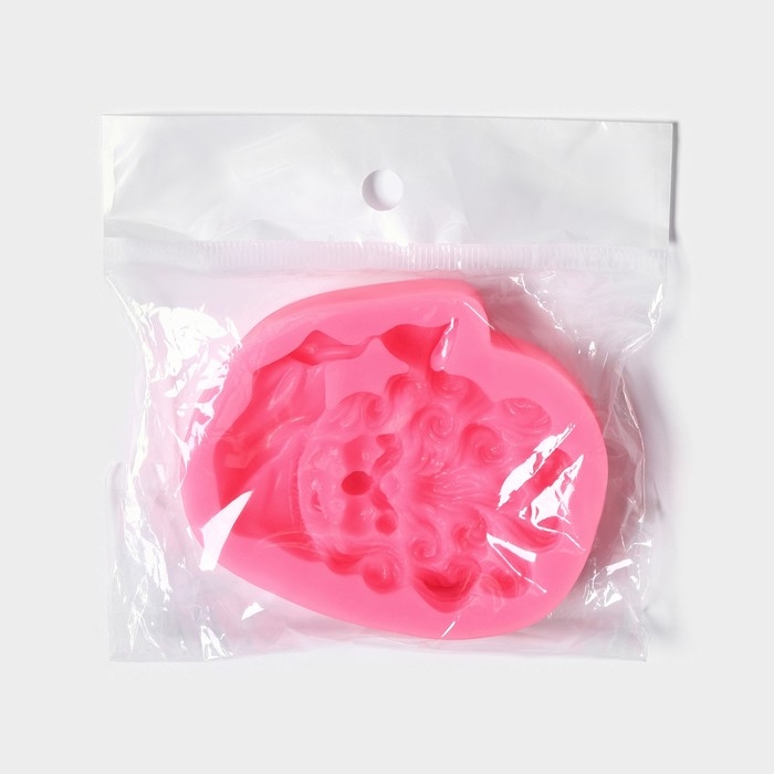 Молд новогодний &laquo;Санта&raquo;, силикон, 8,2&times;7&times;1,5 см, цвет МИКС