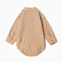 Боди-рубашка для мальчика MINAKU, цвет бежевый, размер 74-80