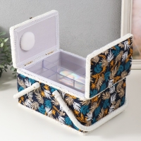 Шкатулка для рукоделия "Лесные веточки на синем" 19х26х14,5 см Шкатулка для рукоделия "Лесные веточки на синем" 19х26х14,5 см