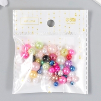 Бусины для творчества пластик "Круглые. Ассорти" d=3-8 мм, набор 10 гр