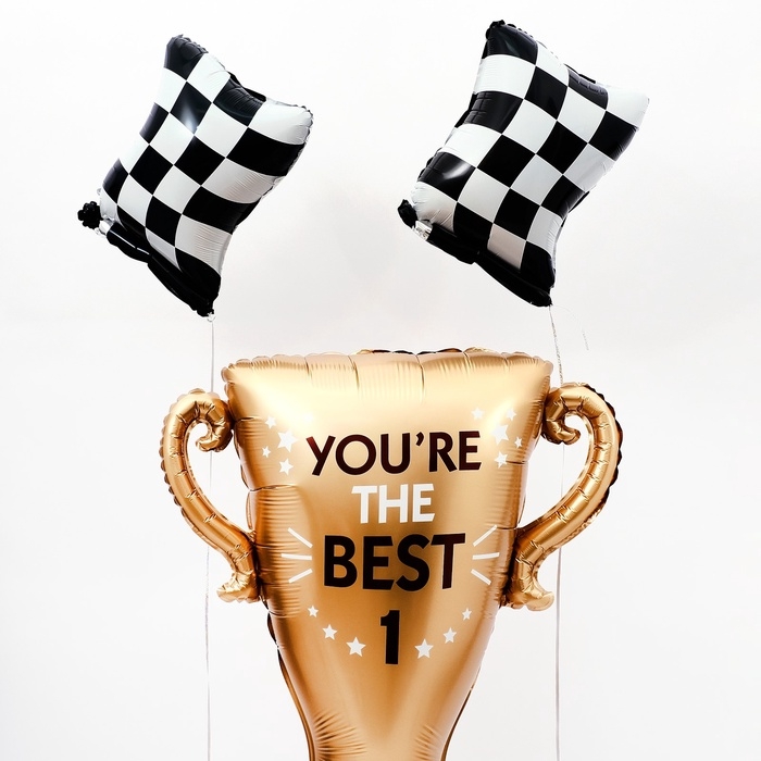 Шар фольгированный 62" &laquo;Кубок. Ты лучший&raquo;, на подставке