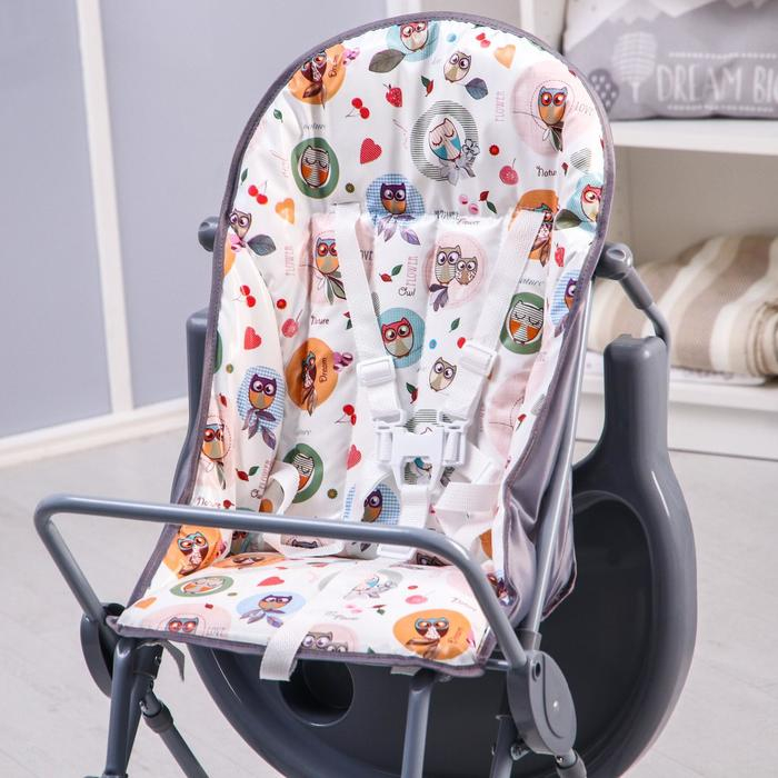 Стульчик для кормления Selby 152 &laquo;Совы&raquo;, цвет серый