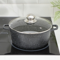 Кастрюля Доляна &laquo;Элит&raquo;, 3,3 л, d=22 см, h=10 см, литой алюминий, литые ручки, антипригарное покрытие