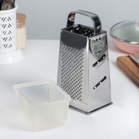 Тёрка &laquo;Сталь&raquo;, 4 грани, из нержавеющей стали, 11&times;9&times;27 см, МИКС