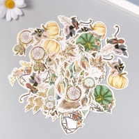 Наклейки для творчества "Бохо" тиснение золото набор 48 шт 9х7х0,8 см