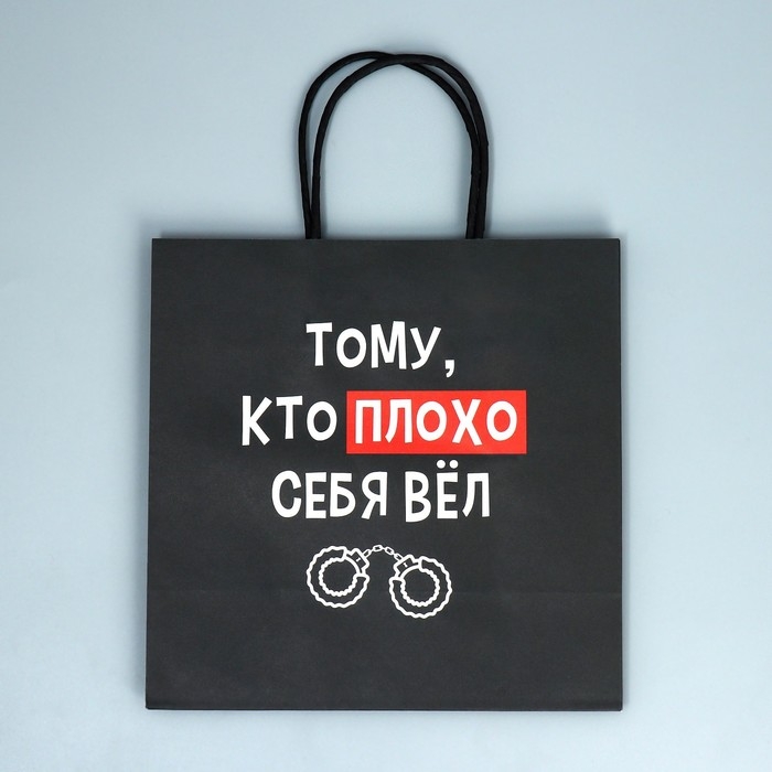 Пакет подарочный крафтовый, упаковка, &laquo;Плохо&raquo;, 22 х 22 х 11 см