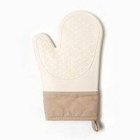 Варежка Доляна, цв.молочный, 18х33 см, 100% п/э, силикон