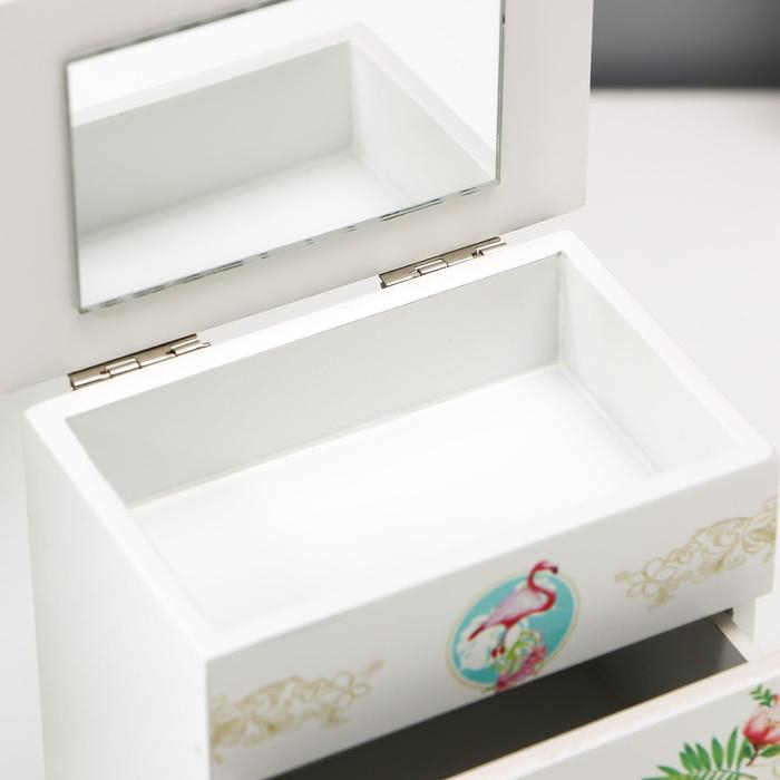 Шкатулка дерево 3 ящика Шкатулка дерево 3 ящика "Фламинго" 18х11,5х7,5 см