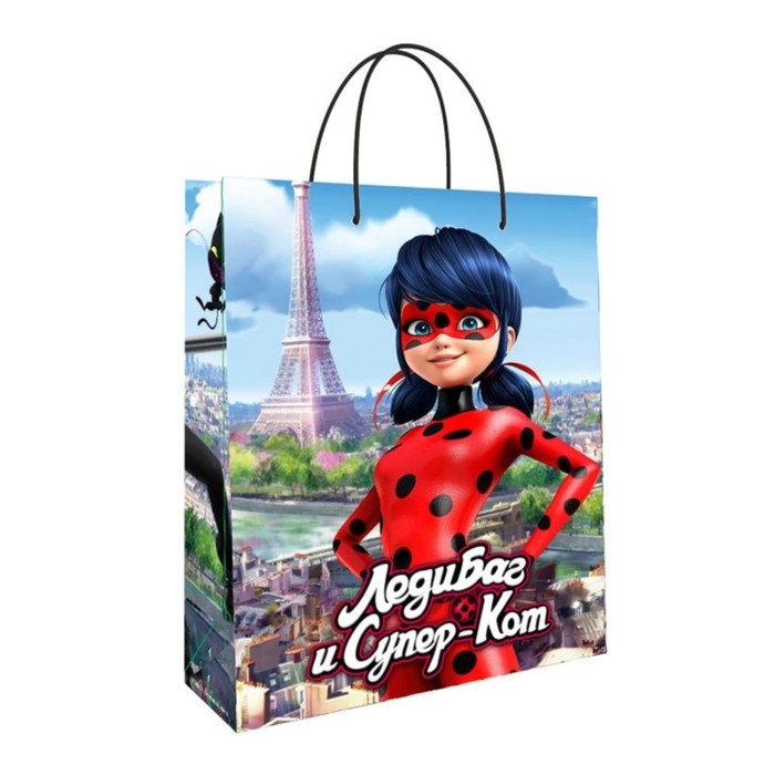 Пакет подарочный «Леди Баг и Супер-Кот», 220х310х100, голубой Пакет подарочный «Леди Баг и Супер-Кот», 220х310х100, голубой