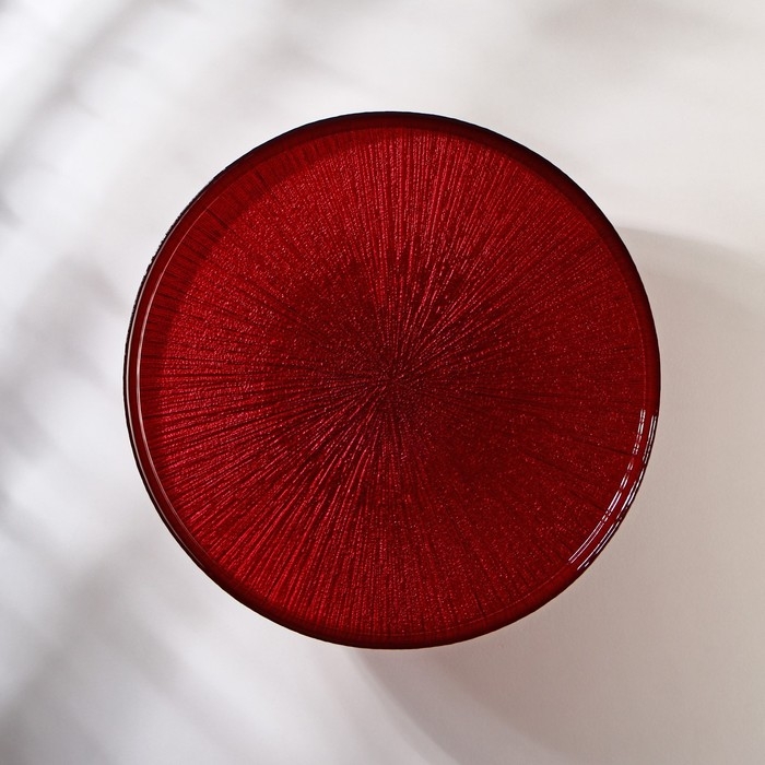 Блюдо сервировочное для торта «Кувшинка», d=28 см, на ножке, цвет красный Блюдо сервировочное для торта «Кувшинка», d=28 см, на ножке, цвет красный