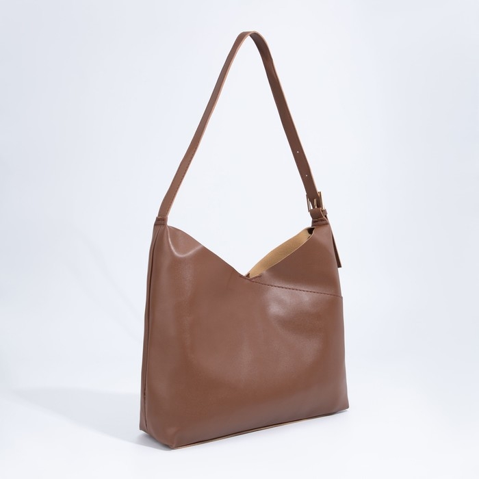 Сумка-мешок на магните, косметичка на молнии, цвет коричневый Сумка-мешок на магните, косметичка на молнии, цвет коричневый