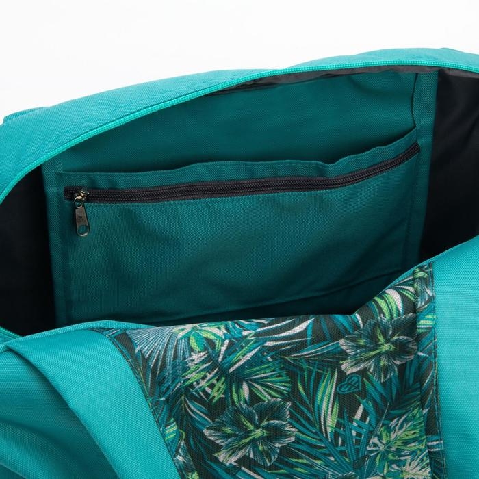 Сумка спортивная на молнии с подкладкой, наружный карман, средний размер, цвет бирюзовый Сумка спортивная на молнии с подкладкой, наружный карман, средний размер, цвет бирюзовый