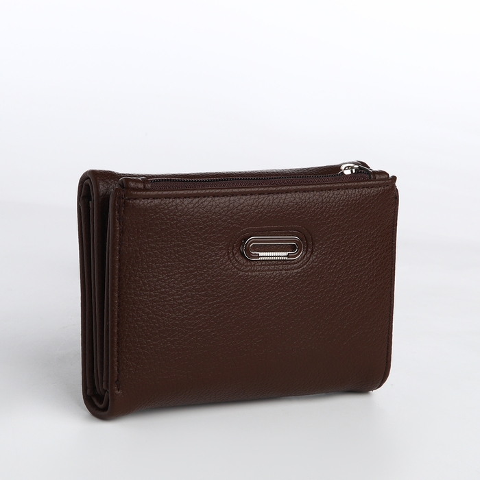 Кошелёк женский на магните, цвет коричневый