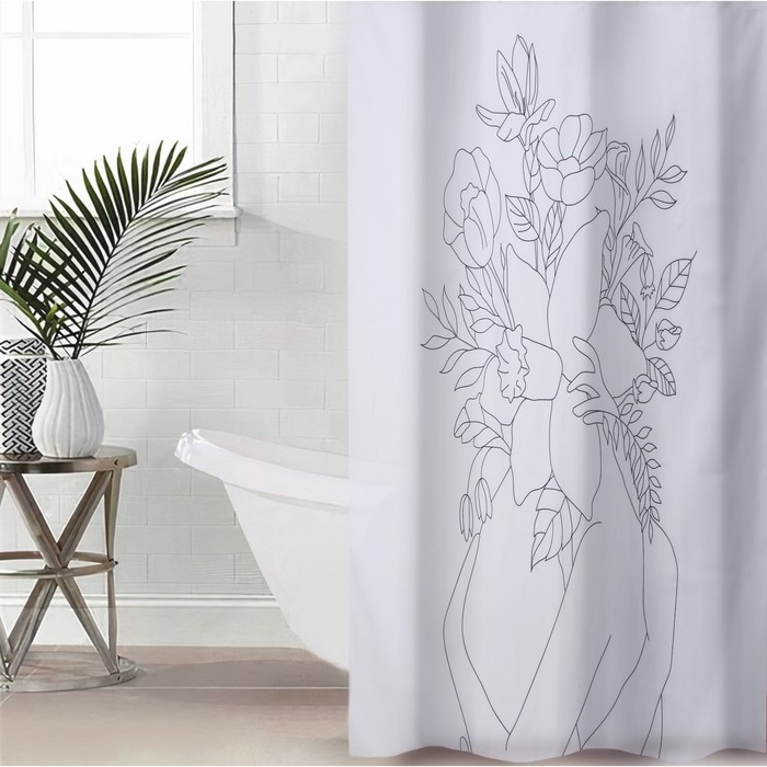 Штора для ванны Доляна &laquo;Объятия&raquo;, с люверсами, 180&times;180 см, полиэстер