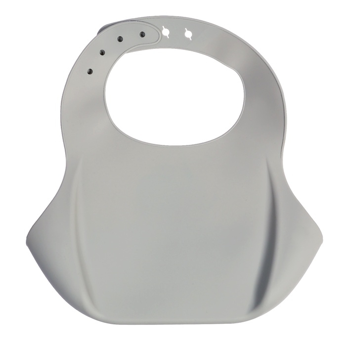 Нагрудник для кормления «Слонёнок», силиконовый, с карманом, цвет серый Нагрудник для кормления «Слонёнок», силиконовый, с карманом, цвет серый