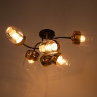 Люстра "Гардера" 6х60Вт Е27 Коричневый, золото 70,5х32,5х21см Люстра "Гардера" 6х60Вт Е27 Коричневый, золото 70,5х32,5х21см