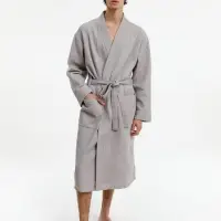 Халат вафельный Kimono, светло-серый, размер XL/XXL