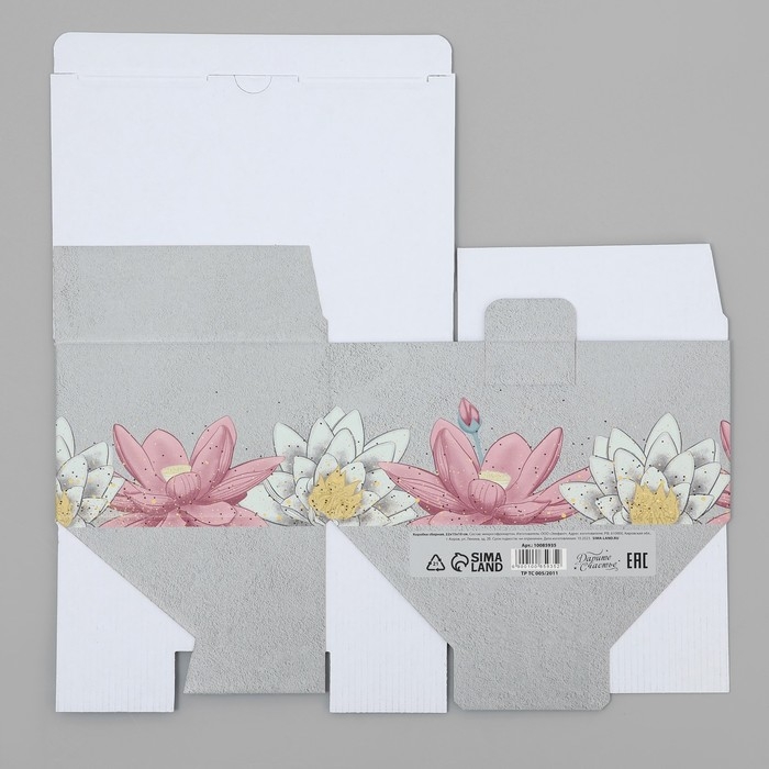 Коробка подарочная складная, упаковка, &laquo;Нежные лилии&raquo;, 22 х 15 х 10 см
