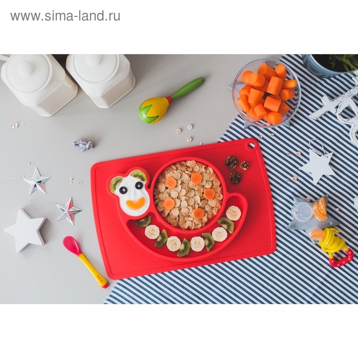 Ниблер «Жирафик», с силиконовой сеточкой, цвет жёлтый/красный Ниблер «Жирафик», с силиконовой сеточкой, цвет жёлтый/красный