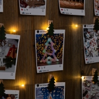 Гирлянда &laquo;Нить&raquo; 2 м роса с насадками &laquo;Прищепки-ёлочки&raquo;, IP20, серебристая нить, 20 LED, батарейки ААх2 (не в комплекте), свечение тёплое белое