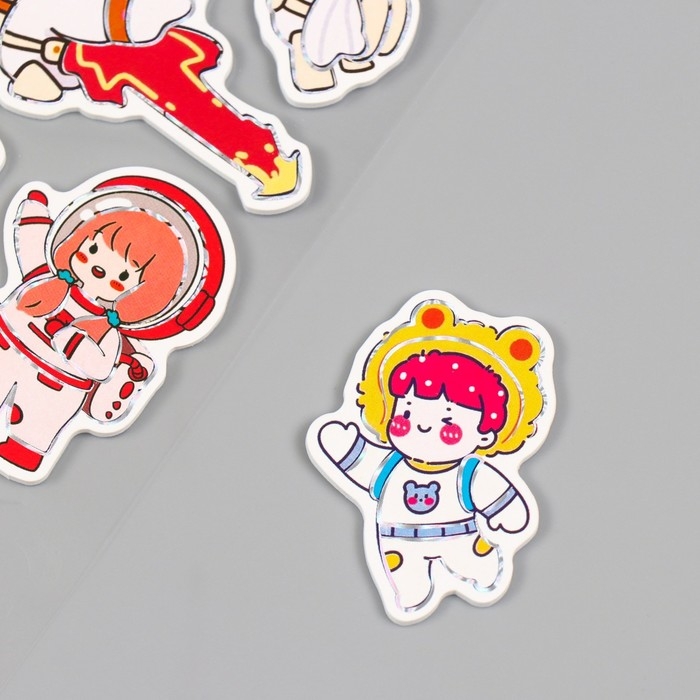 Наклейки для творчества бумага "Нежный космонавт" 15х30 см