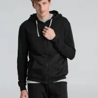 Толстовка на молнии с капюшоном Unit Siverga черная, размер M