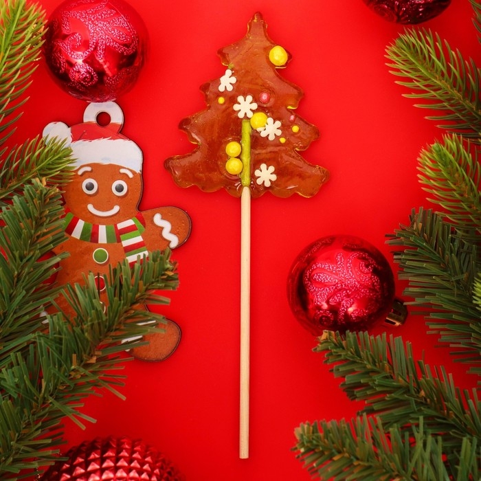 Новый год. Леденец Новый год. Леденец "Ёлочка" с снежинками, 23 г