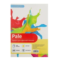 Бумага цветная А4, 100 листов Calligrata Пастель, жёлтая, 80 г/м&sup2;