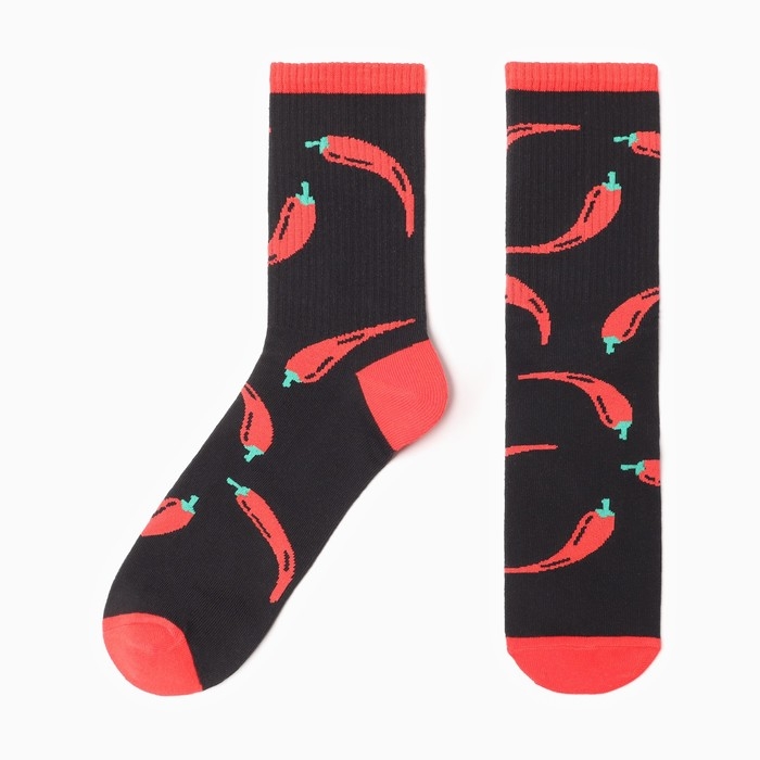 Носки мужские Носки мужские "Перцы" р. 41-44 (27-29 см), чёрный