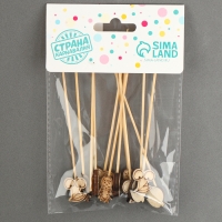 Шпажки деревянные &laquo;Фрукты&raquo;, 11 см, набор 12 шт.