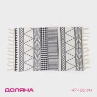 Коврик Доляна &laquo;Индиго&raquo;, 47&times;80 см, цвет чёрно-белый