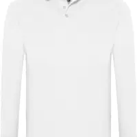 Рубашка поло мужская с длинным рукавом Winter II 210 белая, размер 3XL Рубашка поло мужская с длинным рукавом Winter II 210 белая, размер 3XL