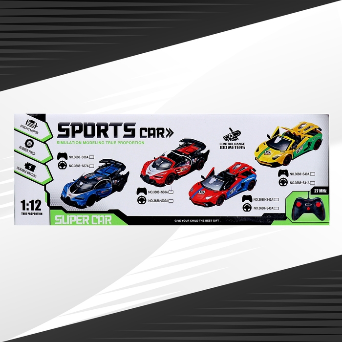 Машина радиоуправляемая &laquo;Купе&raquo;, 1:12, открываются двери, работает от аккумулятора, цвет синий