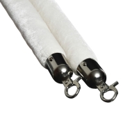 Канат бархатный оградительный, cеребряный наконечник -1,5м, белый Канат бархатный оградительный, cеребряный наконечник -1,5м, белый