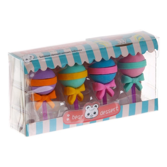 Набор фигурных ластиков &laquo;Вкусняшки&raquo;, 4 штуки, МИКС