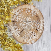 Украшение ёлочное "Снежинка тоненькая" (набор 6 шт) d-8 см, белый Украшение ёлочное "Снежинка тоненькая" (набор 6 шт) d-8 см, белый