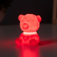 Ночник "Медвежонок с сердцем" 2Вт LED LR44 красный 4х5х7см