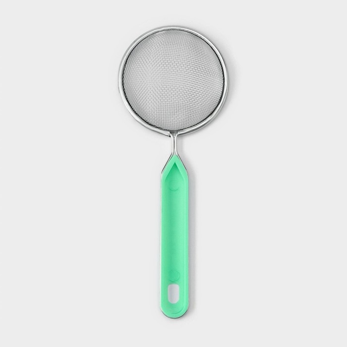 Сито для просеивания с ручкой Доляна &laquo;Хозяюшка&raquo;, d=8,5 см, цвет зелёный