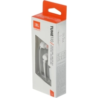 Наушники JBL T110, вакуумные, микрофон, 100дБ, 16 Ом, 3.5 мм, 1.2 м, белые Наушники JBL T110, вакуумные, микрофон, 100дБ, 16 Ом, 3.5 мм, 1.2 м, белые