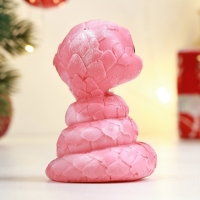 Новый год. Символ 2025. Фигурное мыло "Змейка" розовый с серебром Новый год. Символ 2025. Фигурное мыло "Змейка" розовый с серебром