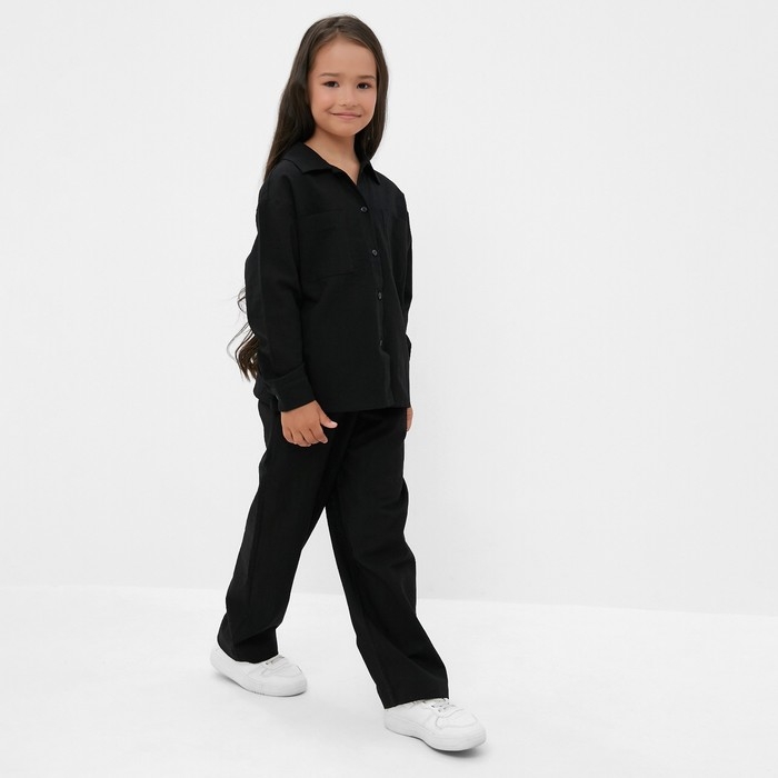 Костюм (рубашка и брюки) детский KAFTAN "Лен", р.30 (98-104 см) черный