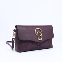 Сумка-клатч на магните, длинный ремень, цвет фиолетовый