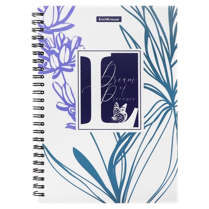 Тетрадь на спирали, 80 листов в клетку, ErichKrause Lavender, пластиковая обложка, блок офсет 100% белизна, МИКС Тетрадь на спирали, 80 листов в клетку, ErichKrause Lavender, пластиковая обложка, блок офсет 100% белизна, МИКС