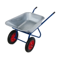 Тачка строительная, двухколёсная: груз/п 200 кг, объём 100 л, синие ручки Тачка строительная, двухколёсная: груз/п 200 кг, объём 100 л, синие ручки